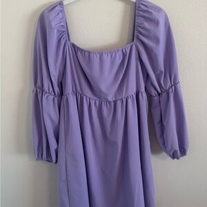 Lavender Puff Sleeve Dress